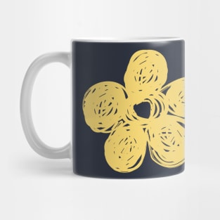 Yellow Chalkboard Flower Doodle Mug